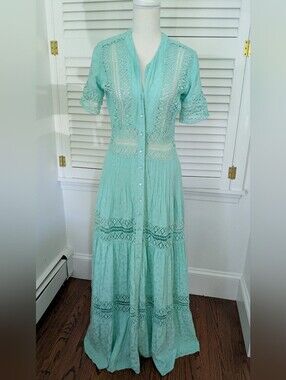 Luciane Prado Romantic Summer Dress, Light Green